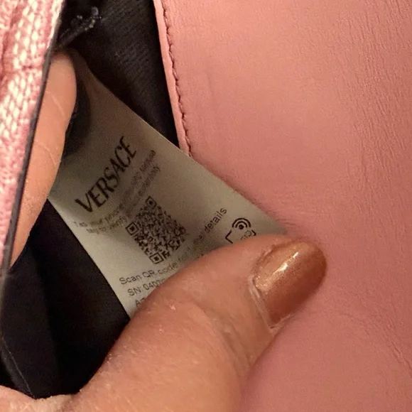 Versace Pink Floral Fabric Shoulder Bag NWOT - Picture 6 of 7